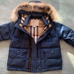 Authentic blue Burberry puffer jacket